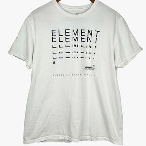 Element White & Black Lettering Short Sleeve Regular Fit Crew Neck Tee Shirt L
